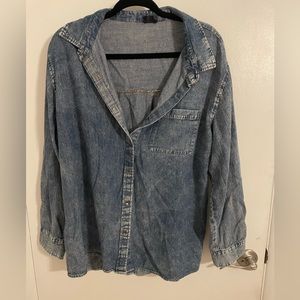 Denim button up shirt. Slightly oversized